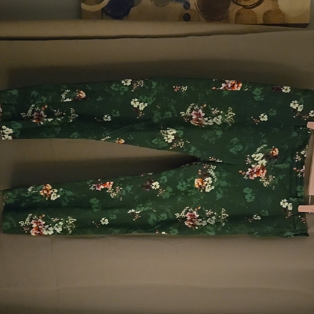Floral Green Pants